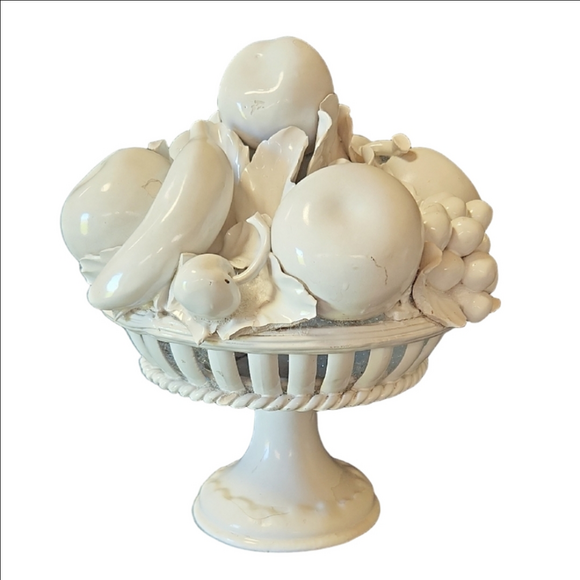 Elegant White Ceramic Fruit Bowl